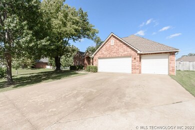 Three car garage on quiet street.