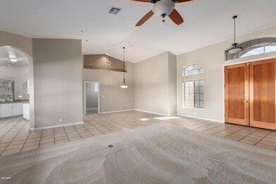 Great Room into Dining and Kitchen