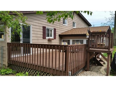 Spacious rear deck overlooking large 85 x 195 lot 