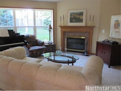 Gas Fireplace w/Oak Surround in Living Room
