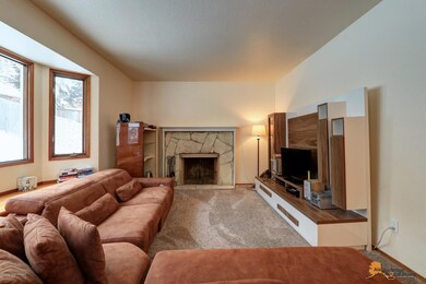 Wood burning fireplace.