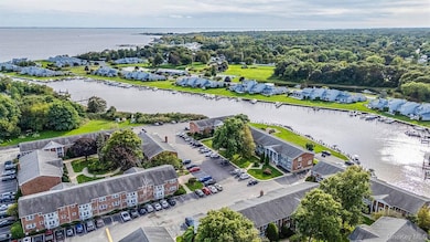 Aerial view of a large body of water