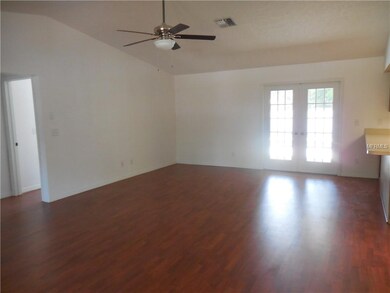 Living room out to the french doors