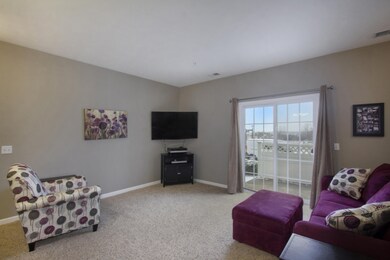 Living area with slider to patio