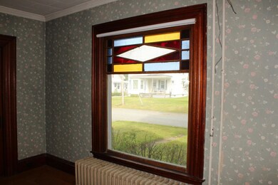 stained glass window in living room