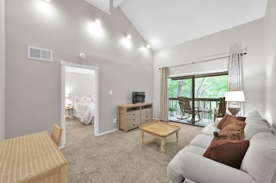 Spacious family room with vaulted high ceilings