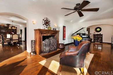 View of Fireplace and Dining Room