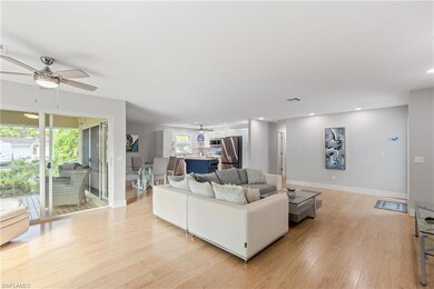 Living room featuring light wood-type flooring and