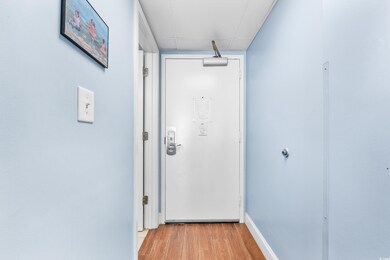 Entryway featuring light wood-type flooring