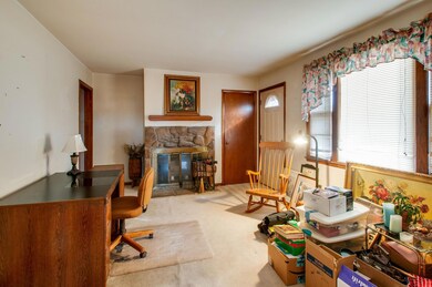 Inviting living room with original trim