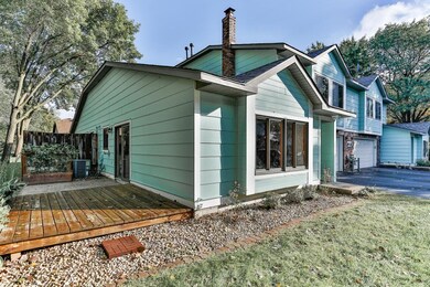 Private patio, deck and garden area.