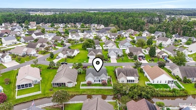 Aerial perspective of suburban area