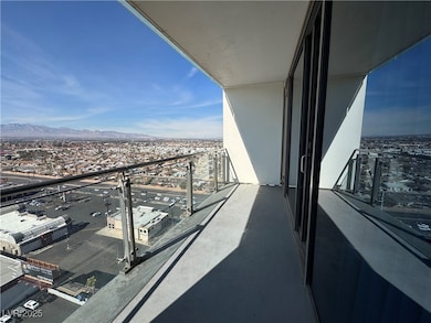 Balcony with a city view and a mountain view