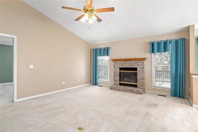 Additional view of great room w gas fireplace.