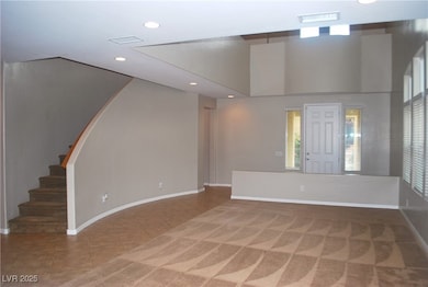 Vaulted ceiling in living room/dining room area