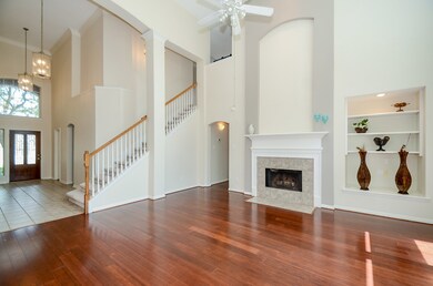 High ceilings! The long staircase can become a great focal point where you can display family photos or beautiful art!