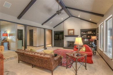 Another view of the great room reveals the firepla