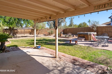 Covered Patio overlooks yard