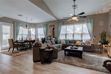 Family room and informal dining area offer an open