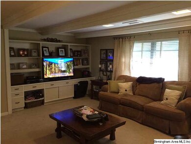 Family room with built-ins