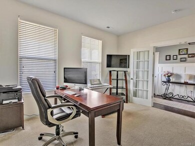Home Office- French Doors, Carpet, Painted Ship La