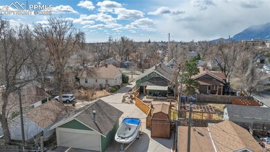 Aerial view of the back of the home.