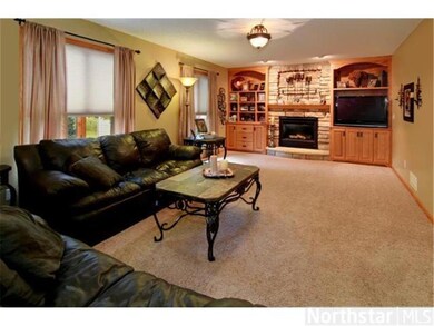Main floor family room with custom built-ins.