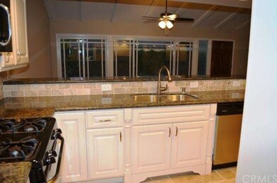 View from kitchen into family room.