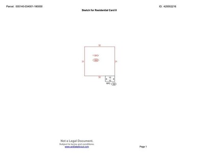 Square footage map of the existing property on the