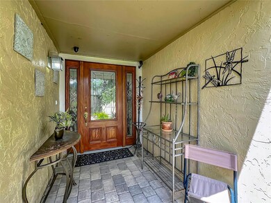 covered front entrance door