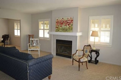 Spacious living room with fireplace