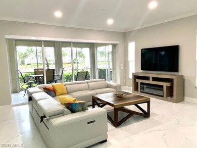 Living room with crown molding