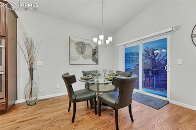 Dining area walks out to backyard