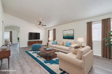 Virtually staged living room