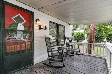 Wooden terrace with covered porch