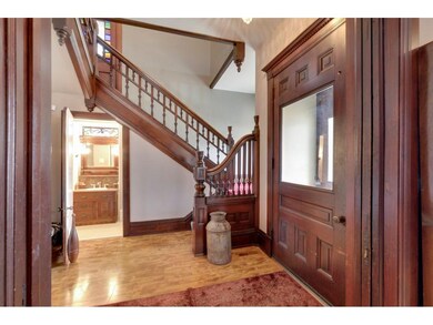The home's rich, original woodwork is on display i