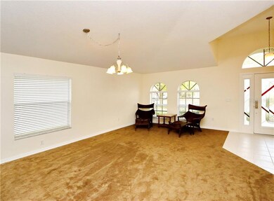 Arch windows set off the formal living room