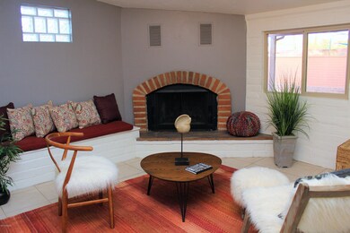 Cozy corner fireplace