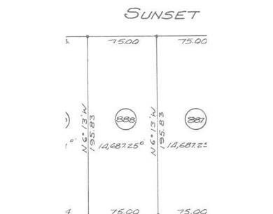 Plat Map. Plot Plan of 888 Sunset