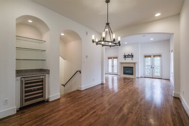 View from the kitchen through the dining toward th