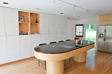 Ample cabinets for storage and seating options