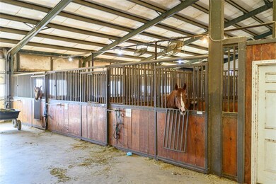 View of horse barn