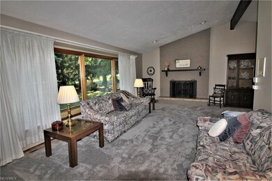 Living Room with Gas Log Fireplace and Vaulted Cei