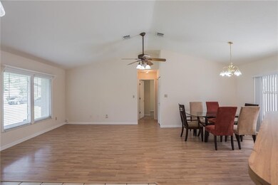 family room and dining room