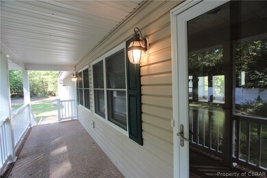 Side view of front porch.