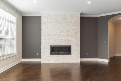 Stacked Stone Fireplace