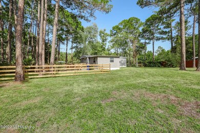 Backyard play area fenced