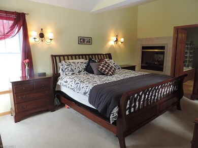 Master suite with dual gas fireplace and glamour b