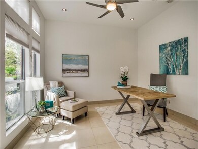 The 1st floor study is located in a quiet room at 