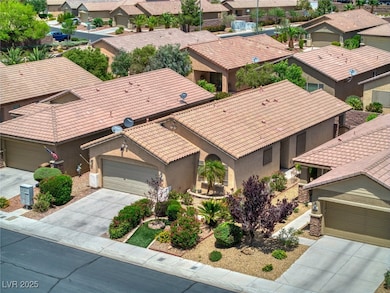 Aerial perspective of suburban area